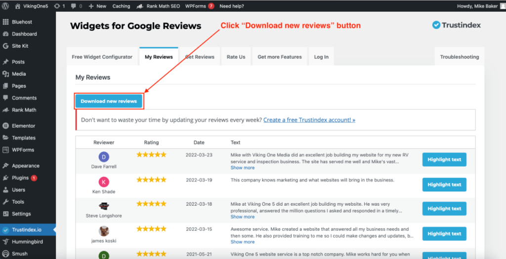 How To Import Google Reviews (step 3)