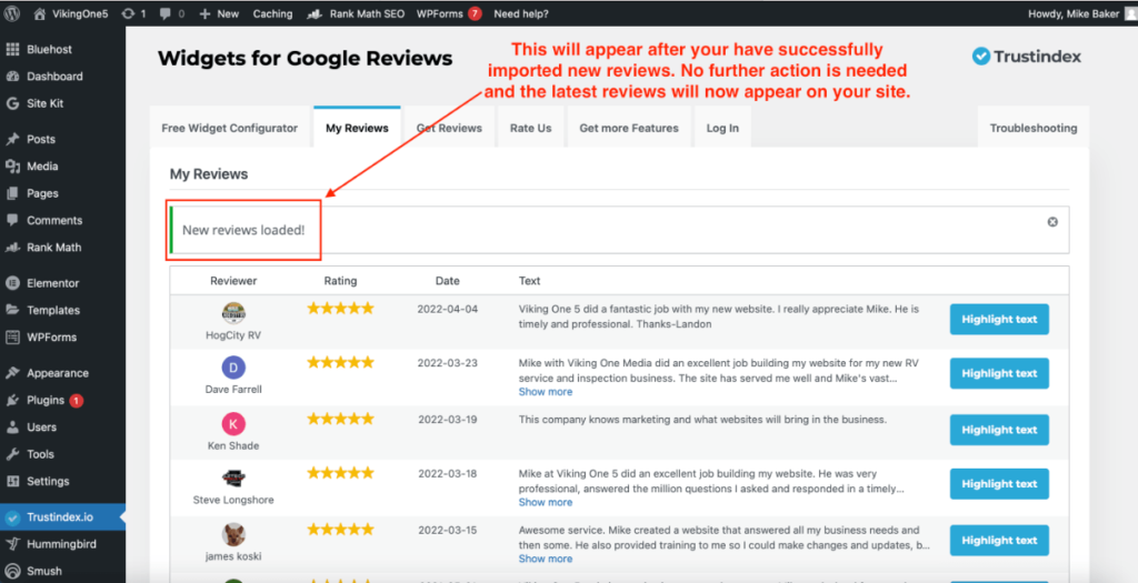 How To Import Google Reviews (step 4)